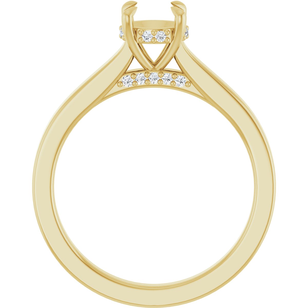 Round Claw-Prong Hidden Halo-Style Engagement Ring Semi-Mount - gallery - Series 127239