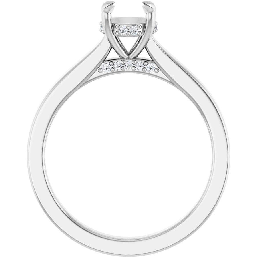 Round Claw-Prong Hidden Halo-Style Engagement Ring Semi-Mount - gallery - Series 127239