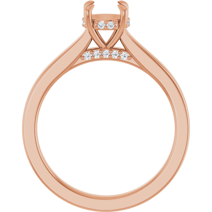 Round Claw-Prong Hidden Halo-Style Engagement Ring Semi-Mount - gallery - Series 127239