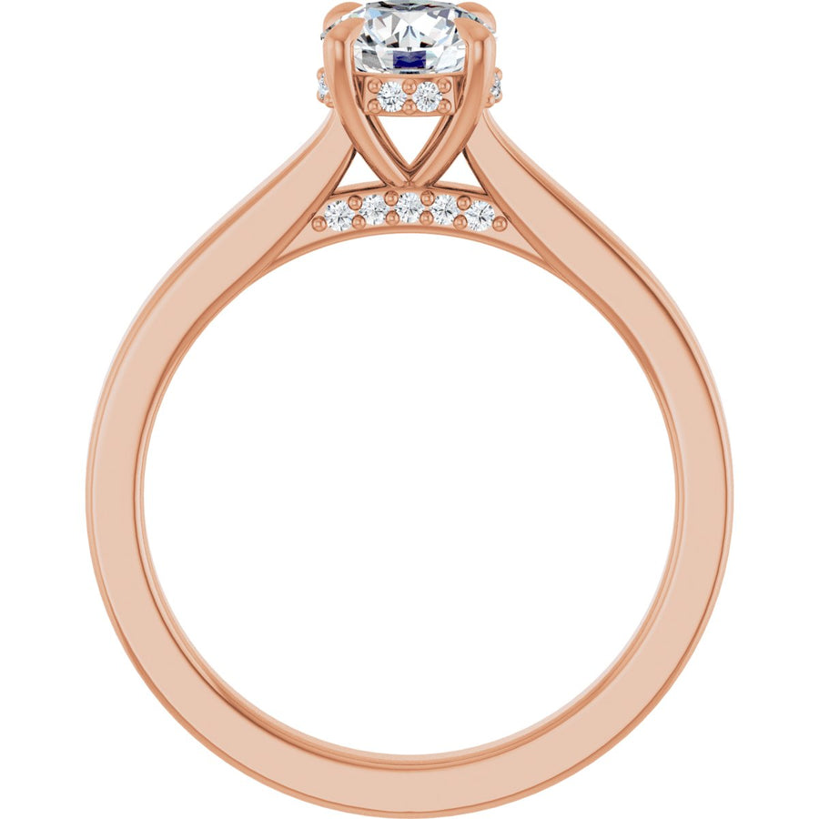 Round Claw-Prong Hidden Halo-Style Engagement Ring Semi-Mount - gallery - Series 127239