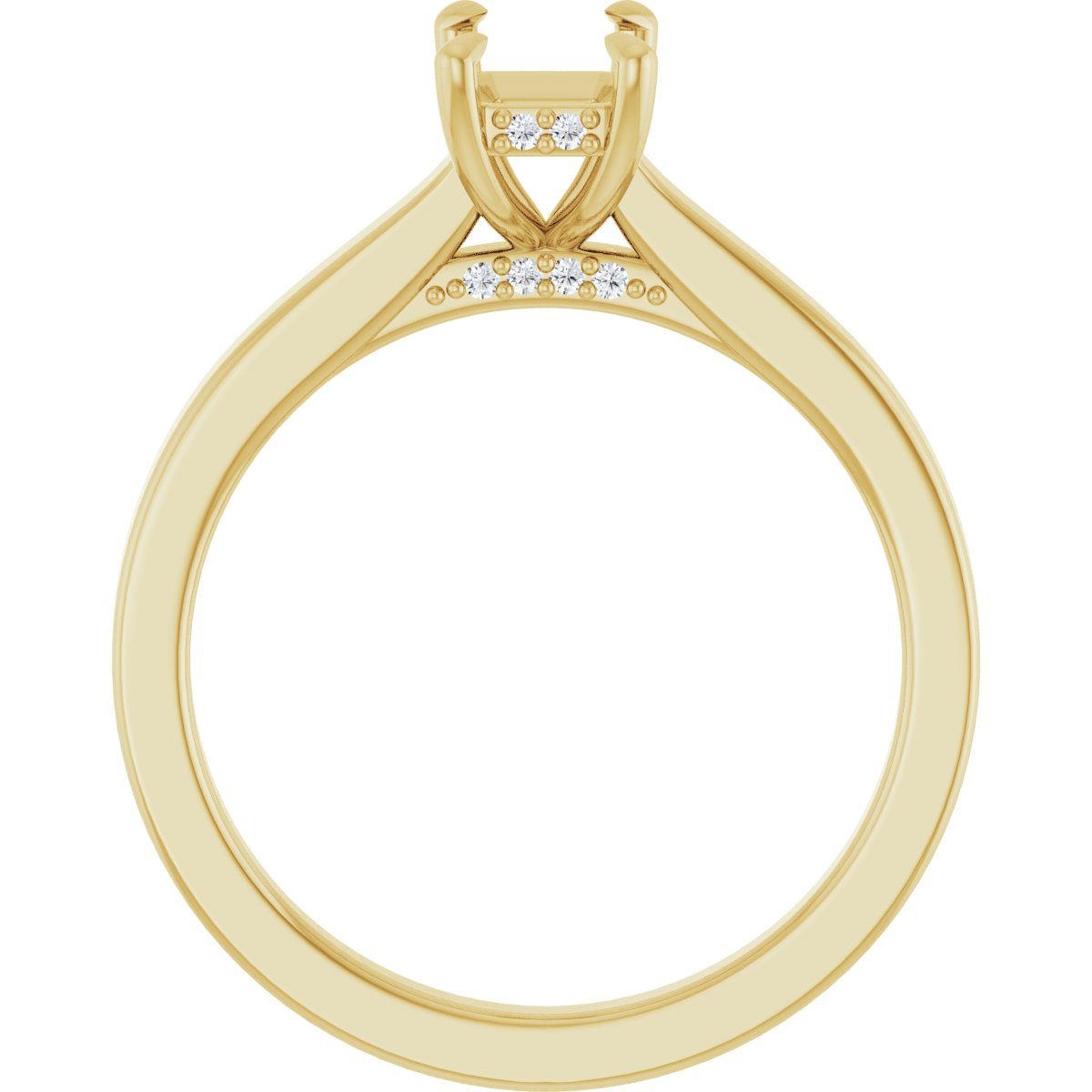 Emerald Claw-Prong Hidden Halo-Style Engagement Ring Semi-Mount - gallery - Series 127239
