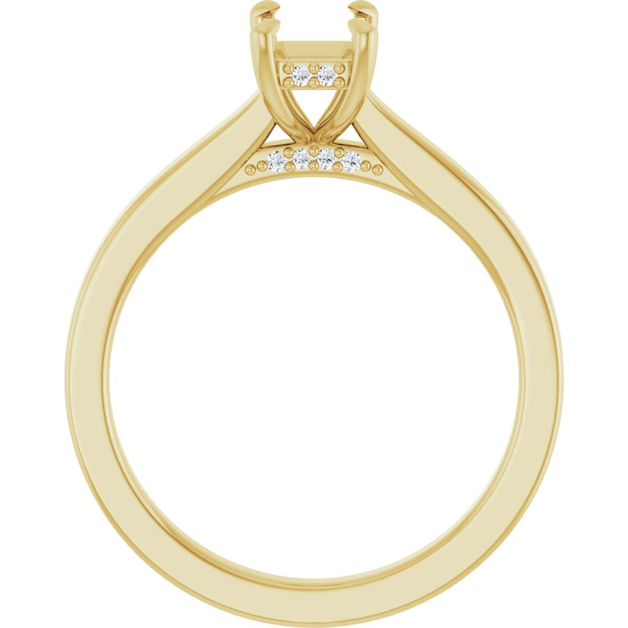 Emerald Claw-Prong Hidden Halo-Style Engagement Ring Semi-Mount - gallery - Series 127239