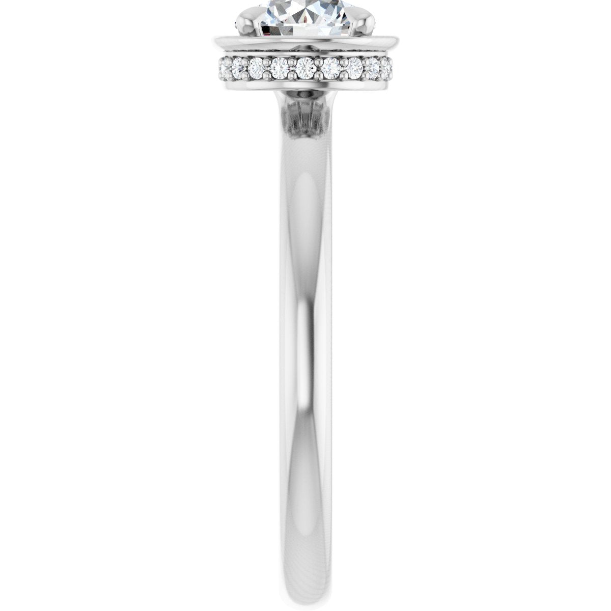Round Claw-Prong Hidden Halo-Style Bezel-Style Engagement Ring Semi-Mount - gallery - Series 127311
