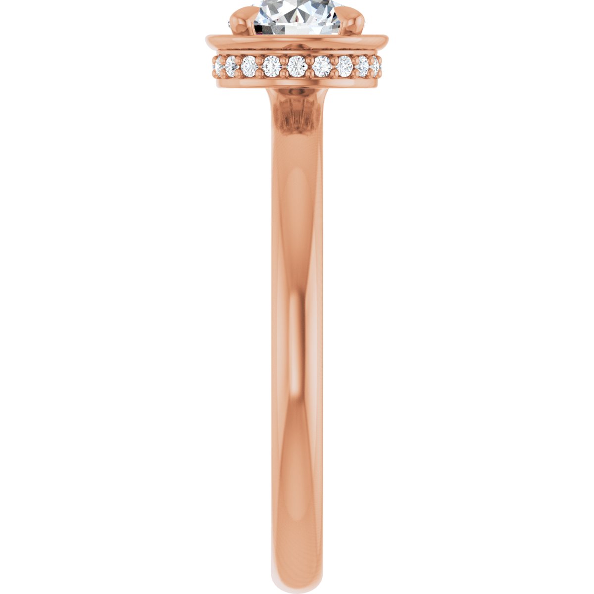 Round Claw-Prong Hidden Halo-Style Bezel-Style Engagement Ring Semi-Mount - gallery - Series 127311