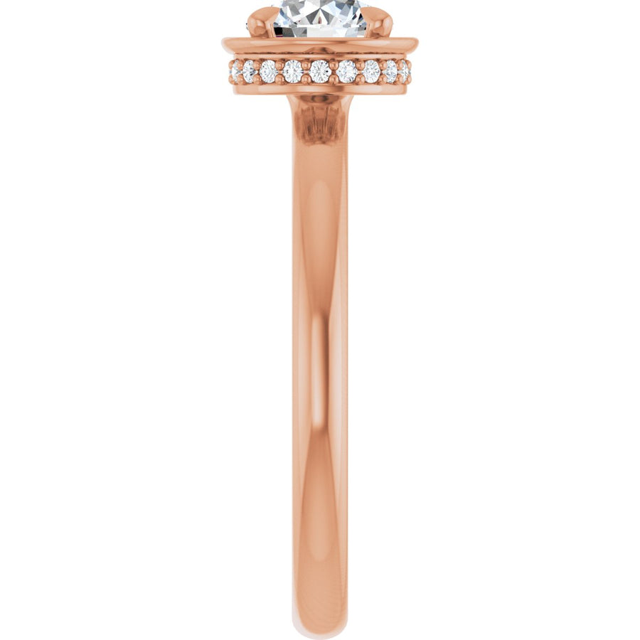 Round Claw-Prong Hidden Halo-Style Bezel-Style Engagement Ring Semi-Mount - gallery - Series 127311