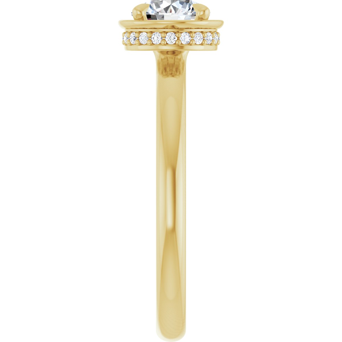 Round Claw-Prong Hidden Halo-Style Bezel-Style Engagement Ring Semi-Mount - gallery - Series 127311