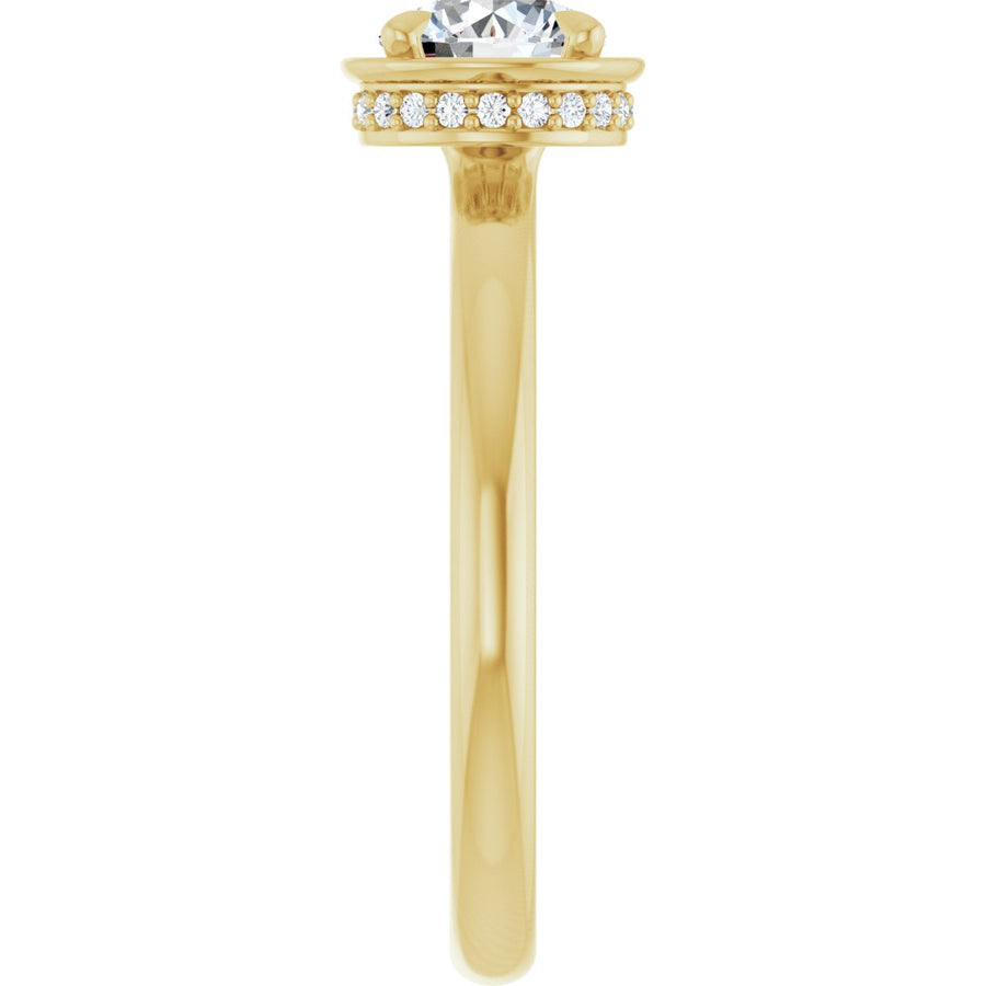 Round Claw-Prong Hidden Halo-Style Bezel-Style Engagement Ring Semi-Mount - gallery - Series 127311