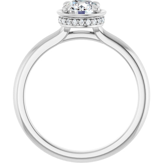 Round Claw-Prong Hidden Halo-Style Bezel-Style Engagement Ring Semi-Mount - gallery - Series 127311