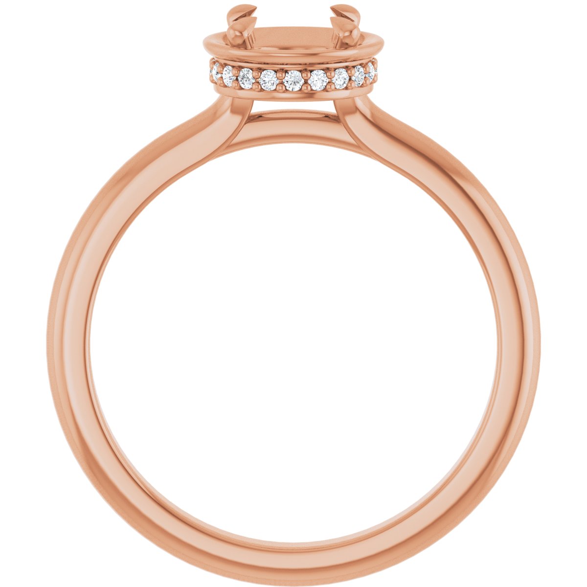 Round Claw-Prong Hidden Halo-Style Bezel-Style Engagement Ring Semi-Mount - gallery - Series 127311