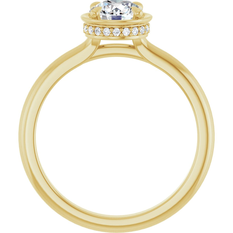 Round Claw-Prong Hidden Halo-Style Bezel-Style Engagement Ring Semi-Mount - gallery - Series 127311