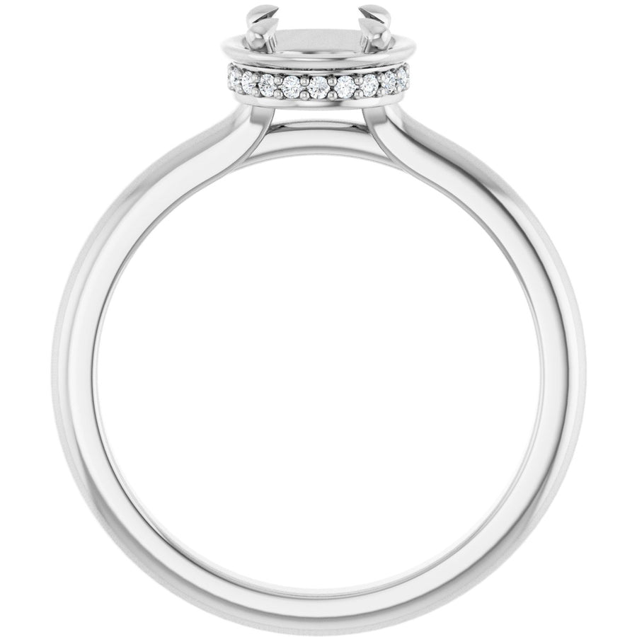 Round Claw-Prong Hidden Halo-Style Bezel-Style Engagement Ring Semi-Mount - gallery - Series 127311