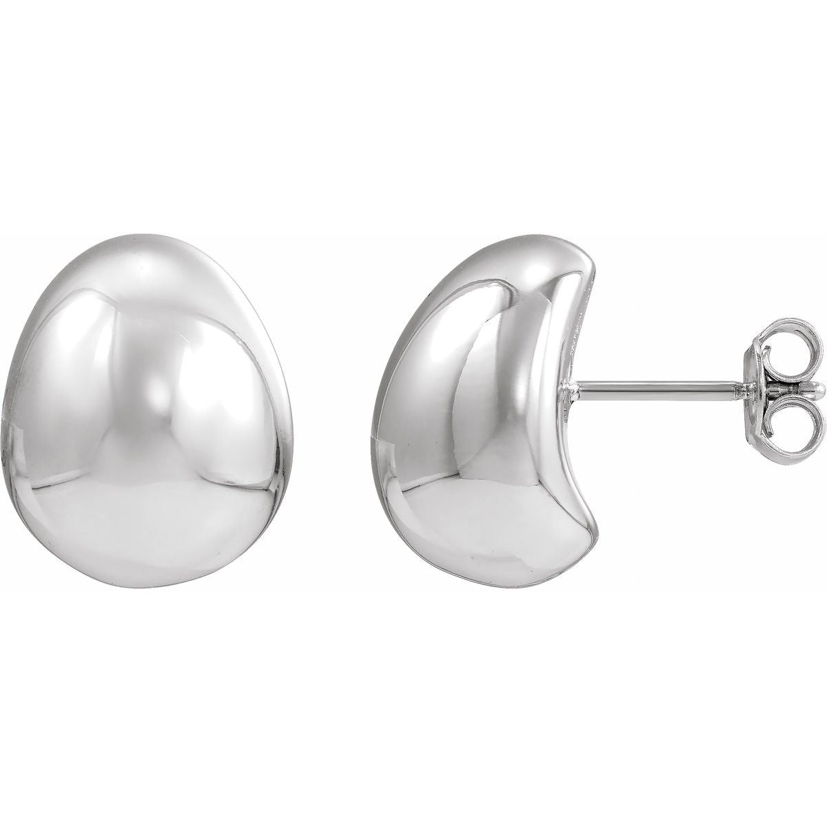 Electroform Puffed Ball Stud Earrings (15 X 11.7 Mm)