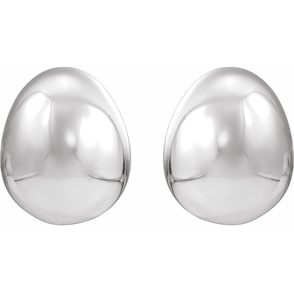 Electroform Puffed Ball Stud Earrings (15 X 11.7 Mm)