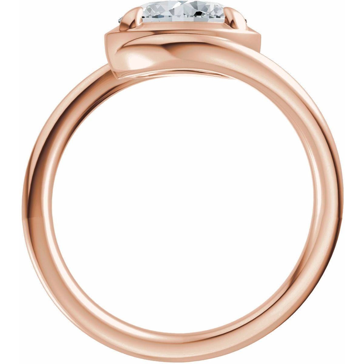Oval Claw-Prong Solitaire Bypass Engagement Ring or Band Mounting - gallery - Series 689669