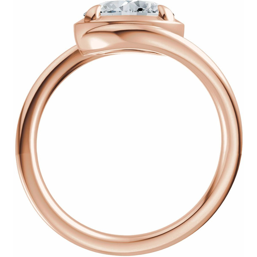 Oval Claw-Prong Solitaire Bypass Engagement Ring or Band Mounting - gallery - Series 689669