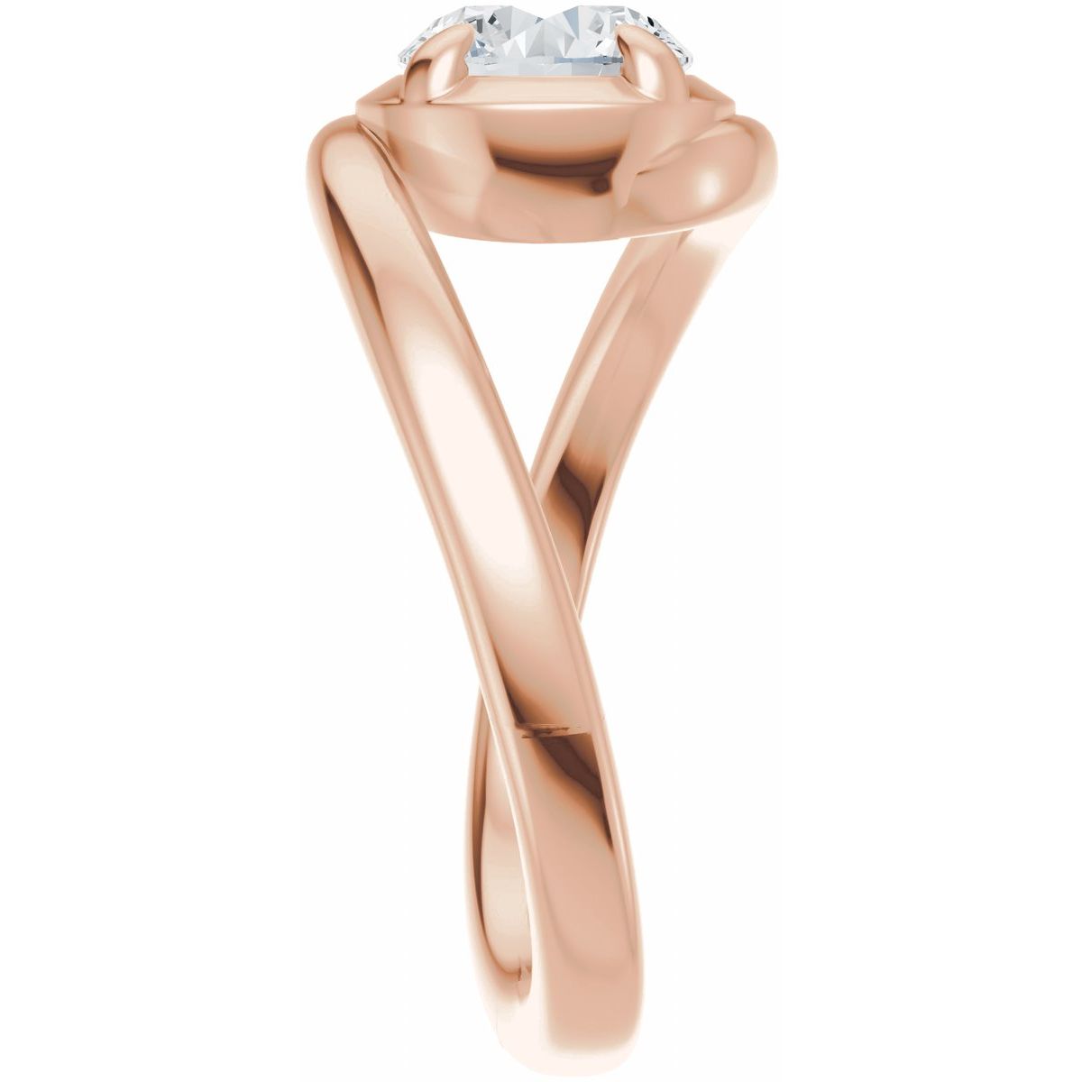 Oval Claw-Prong Solitaire Bypass Engagement Ring or Band Mounting - gallery - Series 689669