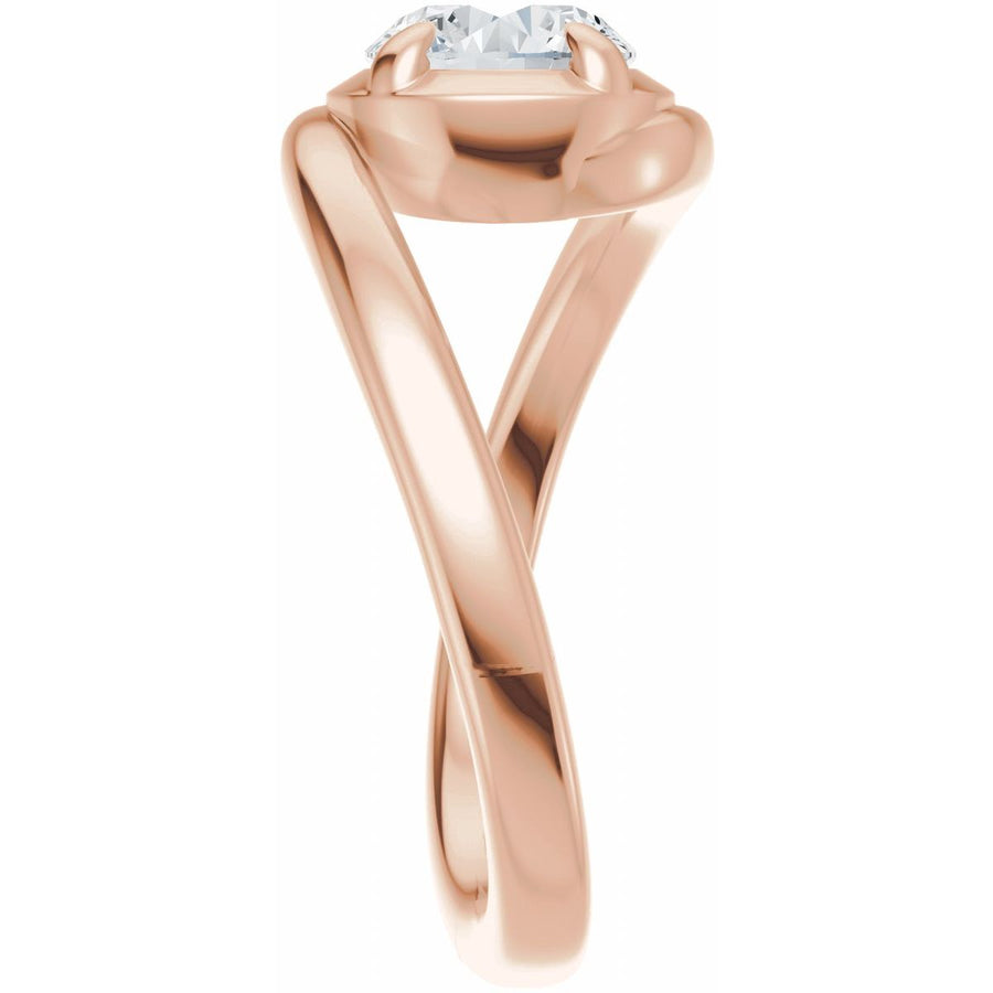 Oval Claw-Prong Solitaire Bypass Engagement Ring or Band Mounting - gallery - Series 689669