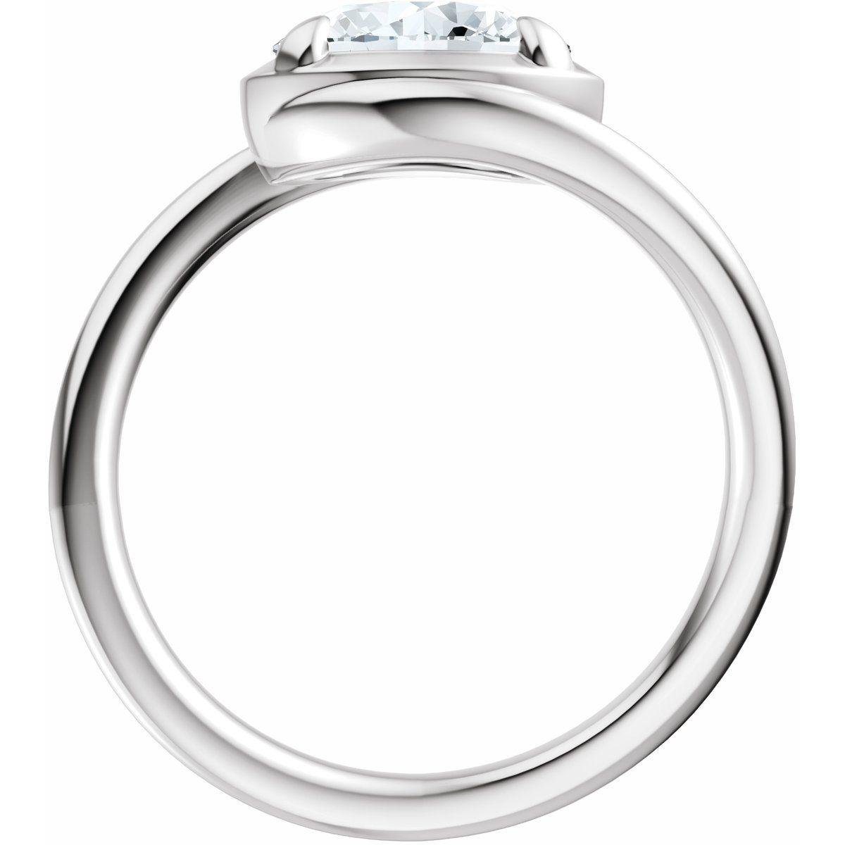 Oval Claw-Prong Solitaire Bypass Engagement Ring or Band Mounting - gallery - Series 689669