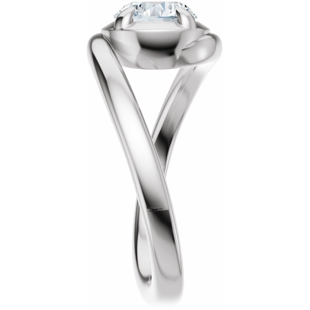 Oval Claw-Prong Solitaire Bypass Engagement Ring or Band Mounting - gallery - Series 689669