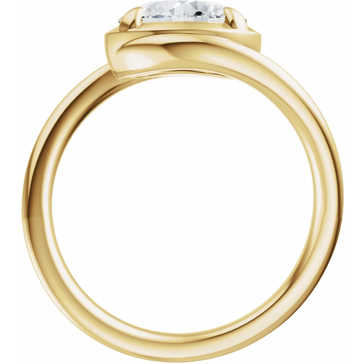 Oval Claw-Prong Solitaire Bypass Engagement Ring or Band Mounting - gallery - Series 689669