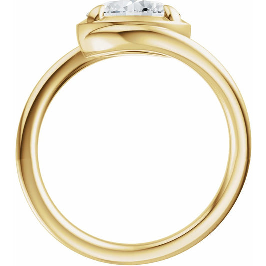 Oval Claw-Prong Solitaire Bypass Engagement Ring or Band Mounting - gallery - Series 689669