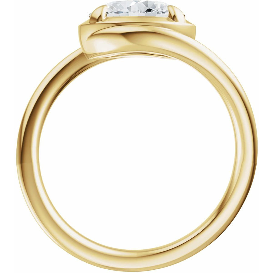 Oval Claw-Prong Solitaire Bypass Engagement Ring or Band Mounting - gallery - Series 689669