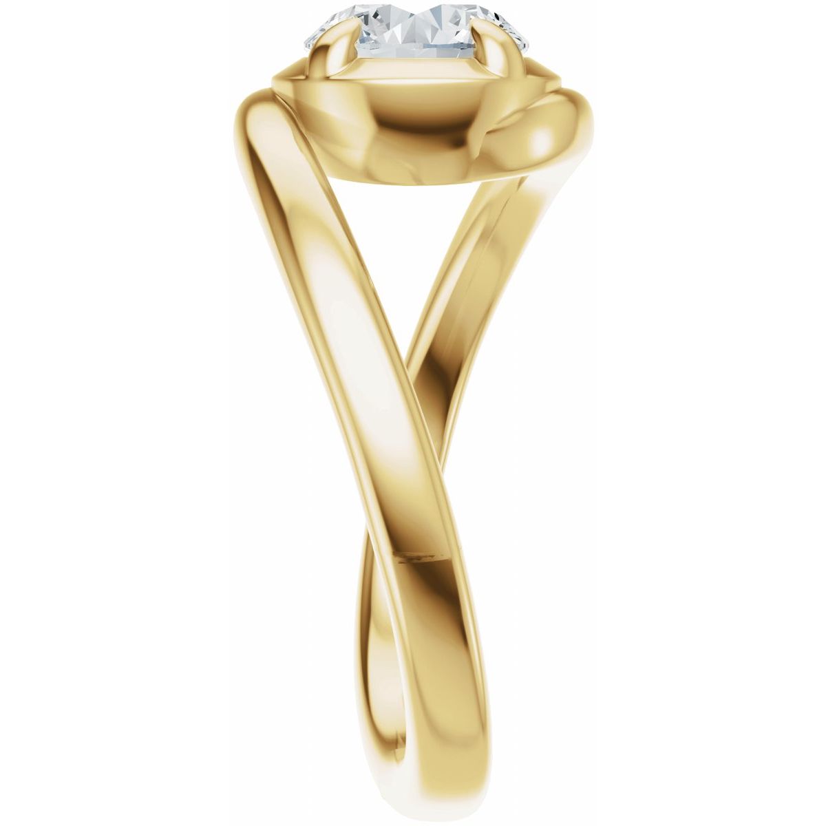 Oval Claw-Prong Solitaire Bypass Engagement Ring or Band Mounting - gallery - Series 689669