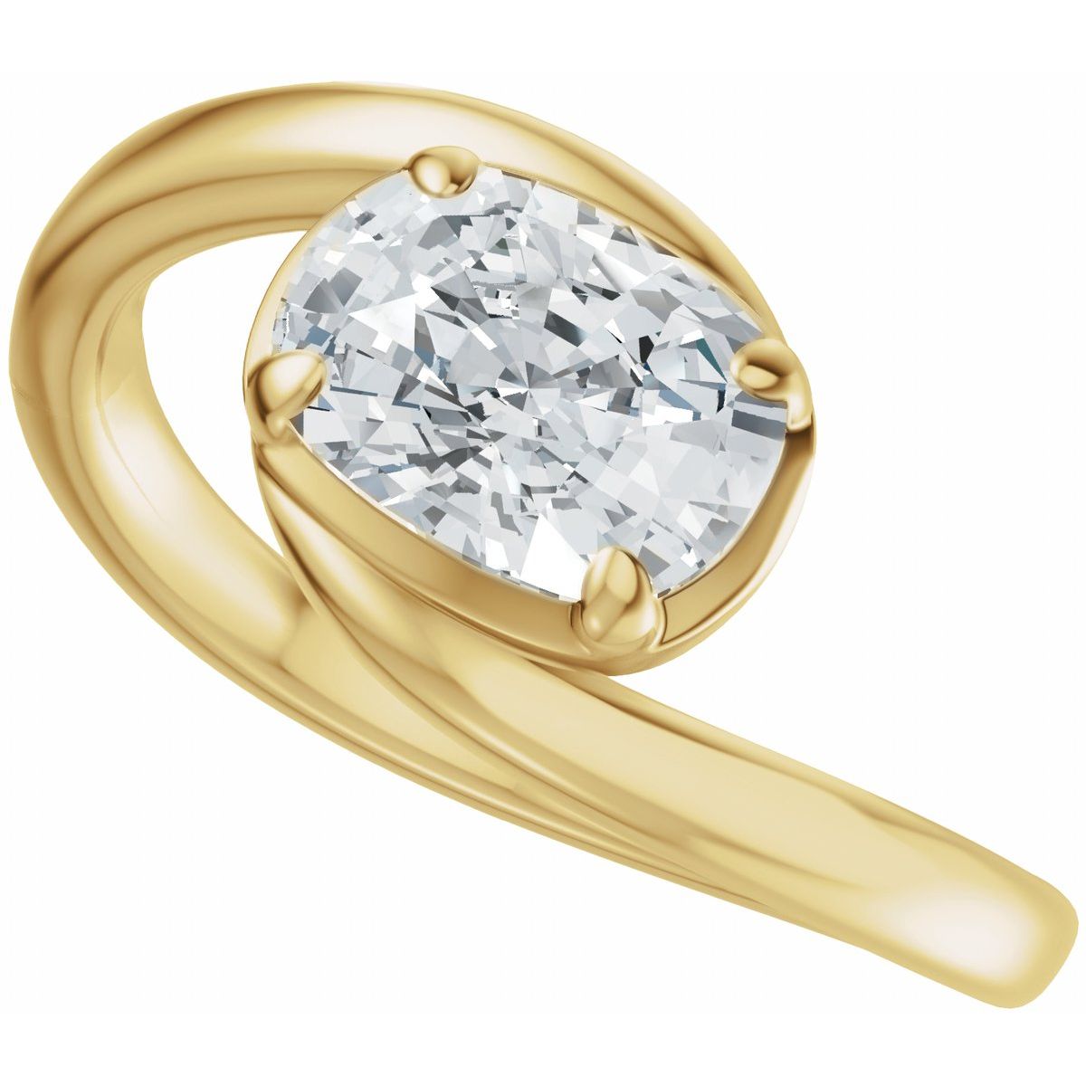 Claw-Prong Solitaire Bypass Engagement Ring or Band Mounting - gallery - Series 689669
