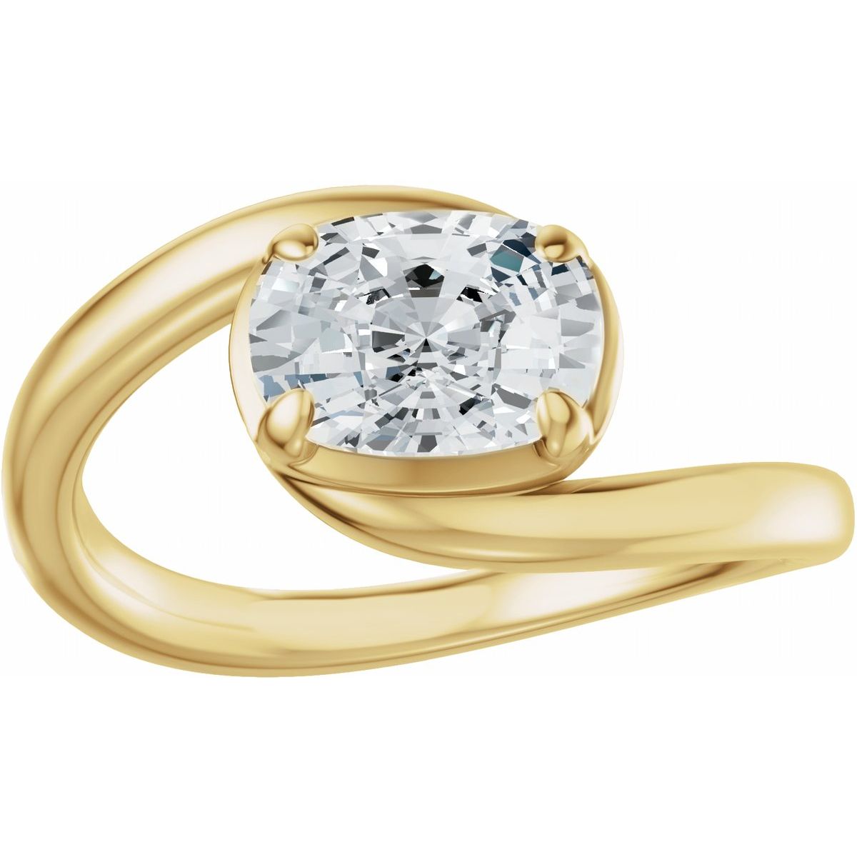 Claw-Prong Solitaire Bypass Engagement Ring or Band Mounting - gallery - Series 689669