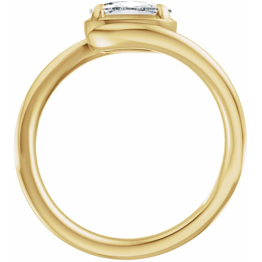Claw-Prong Solitaire Bypass Engagement Ring or Band Mounting - gallery - Series 689669