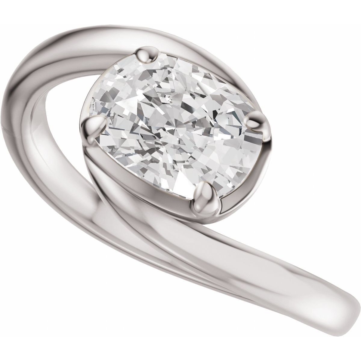 Claw-Prong Solitaire Bypass Engagement Ring or Band Mounting - gallery - Series 689669