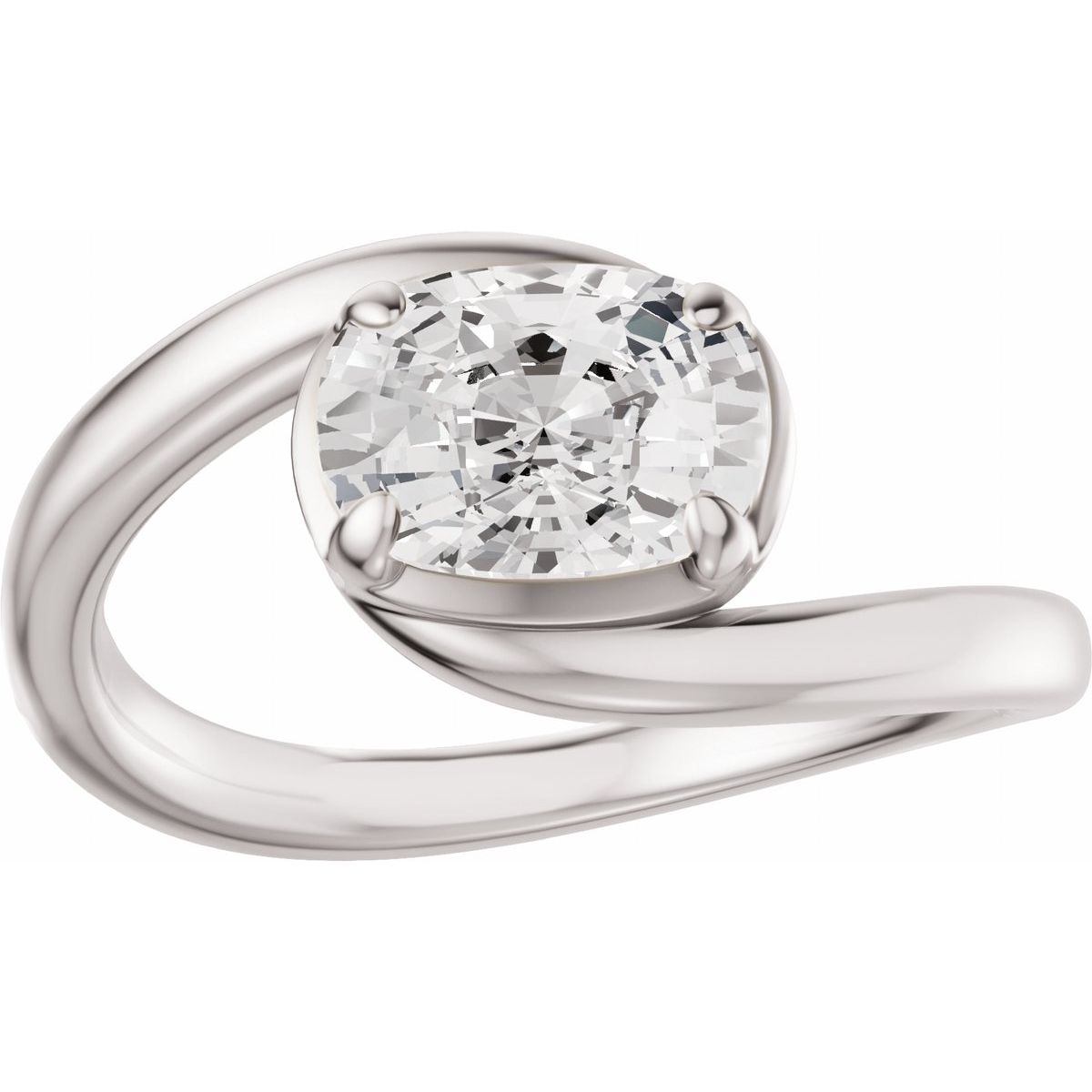 Claw-Prong Solitaire Bypass Engagement Ring or Band Mounting - gallery - Series 689669