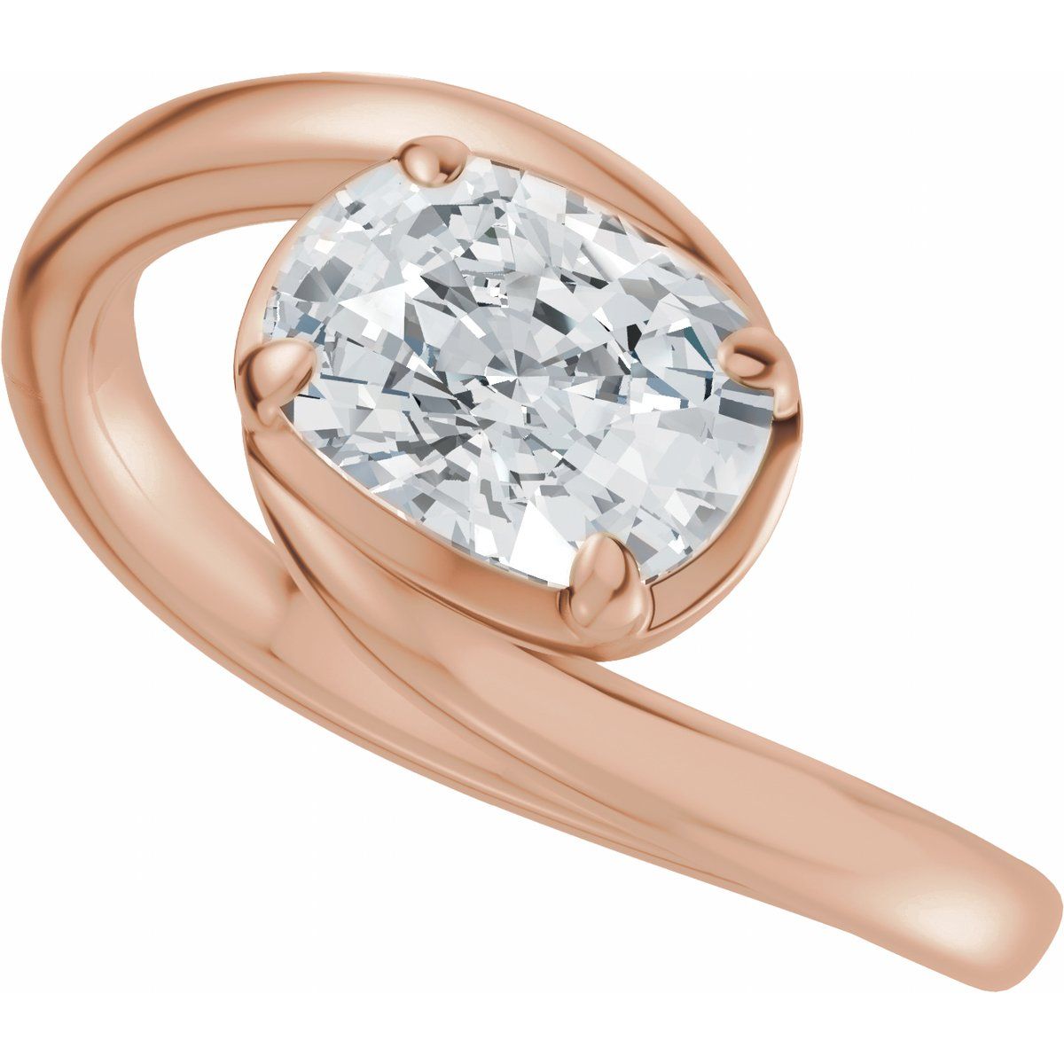 Claw-Prong Solitaire Bypass Engagement Ring or Band Mounting - gallery - Series 689669