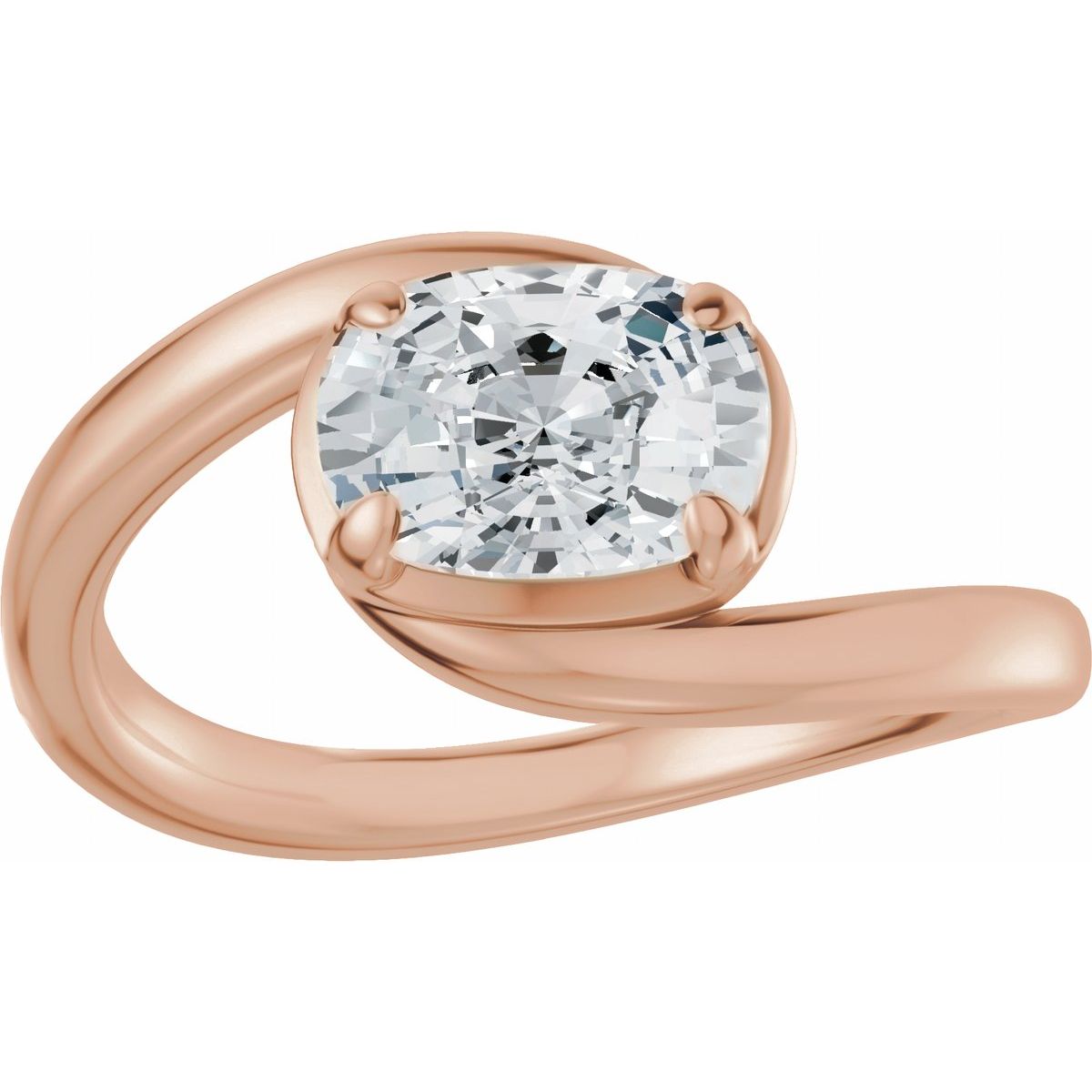 Claw-Prong Solitaire Bypass Engagement Ring or Band Mounting - gallery - Series 689669