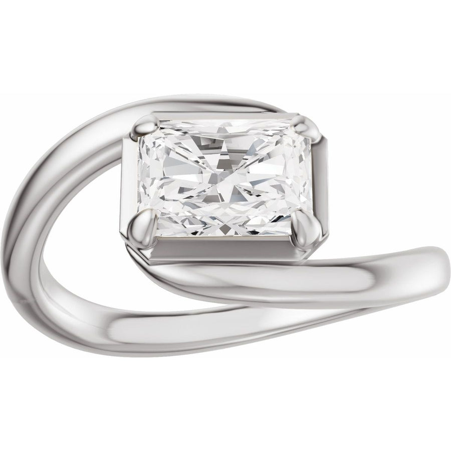 Emerald Claw-Prong Solitaire Bypass Engagement Ring or Band Mounting - gallery - Series 689669
