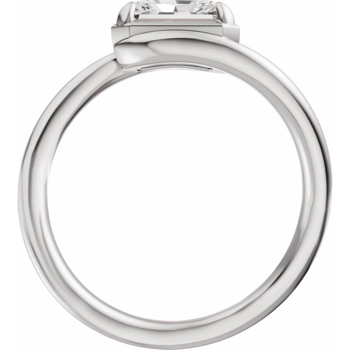 Emerald Claw-Prong Solitaire Bypass Engagement Ring or Band Mounting - gallery - Series 689669