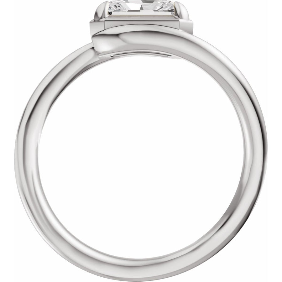 Emerald Claw-Prong Solitaire Bypass Engagement Ring or Band Mounting - gallery - Series 689669