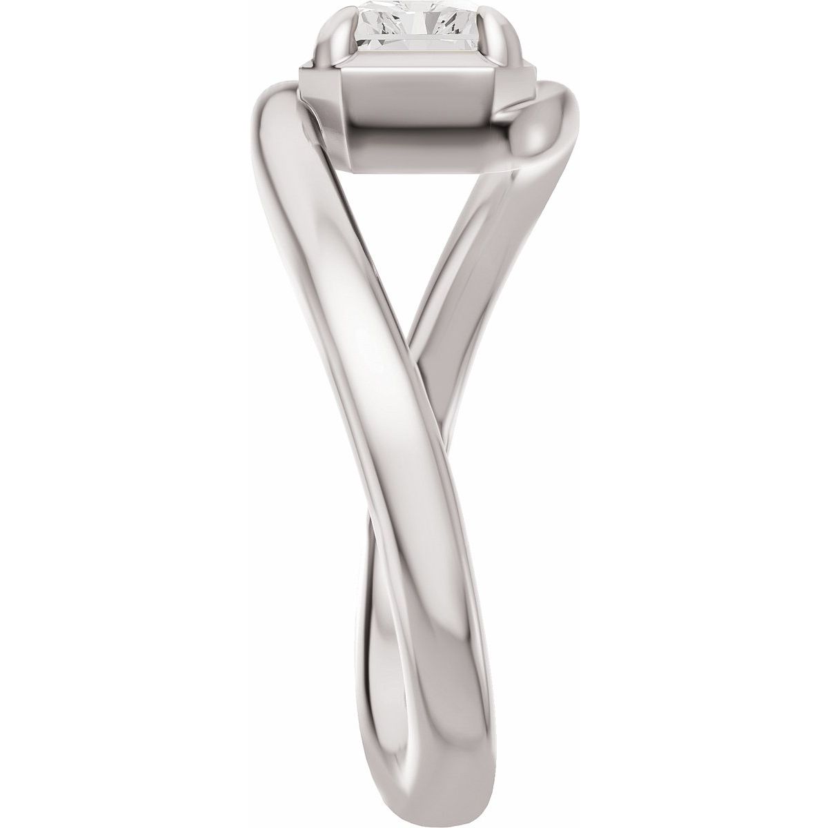 Emerald Claw-Prong Solitaire Bypass Engagement Ring or Band Mounting - gallery - Series 689669