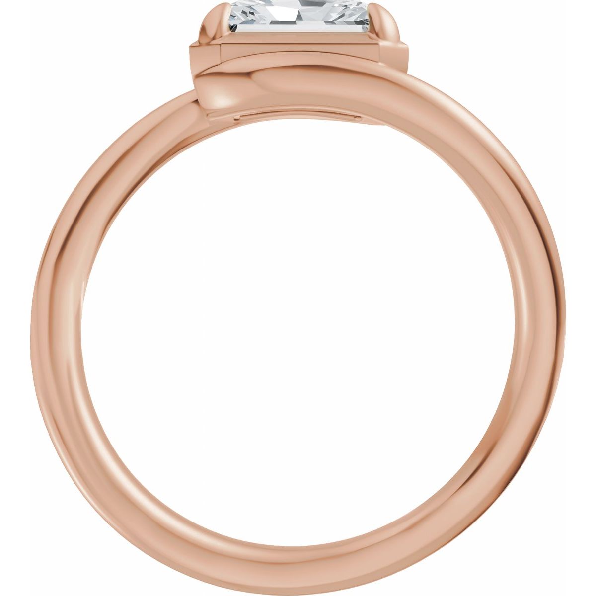 Emerald Claw-Prong Solitaire Bypass Engagement Ring or Band Mounting - gallery - Series 689669