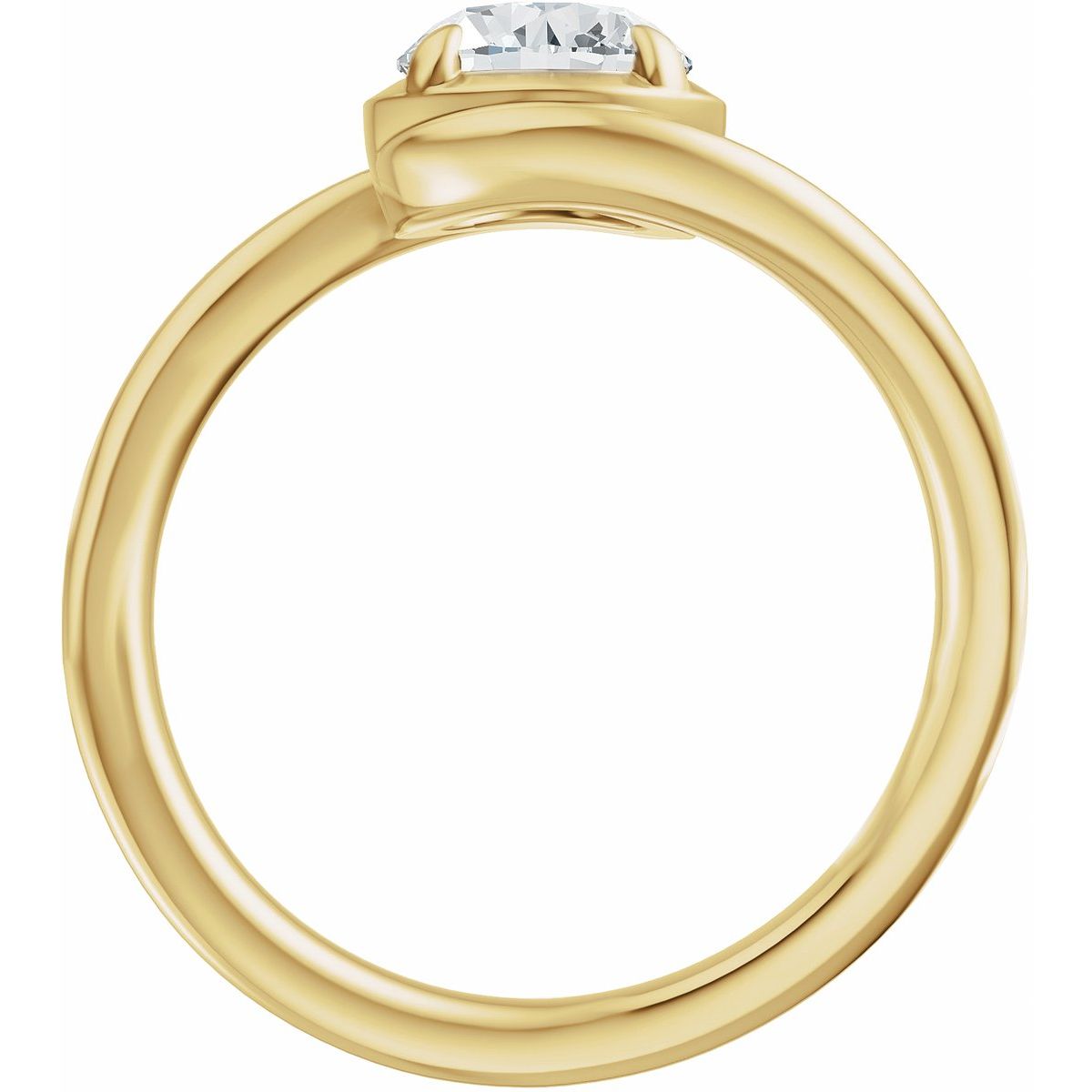 Round Claw-Prong Solitaire Bypass Engagement Ring or Band Mounting - gallery - Series 689669