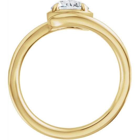 Round Claw-Prong Solitaire Bypass Engagement Ring or Band Mounting - gallery - Series 689669