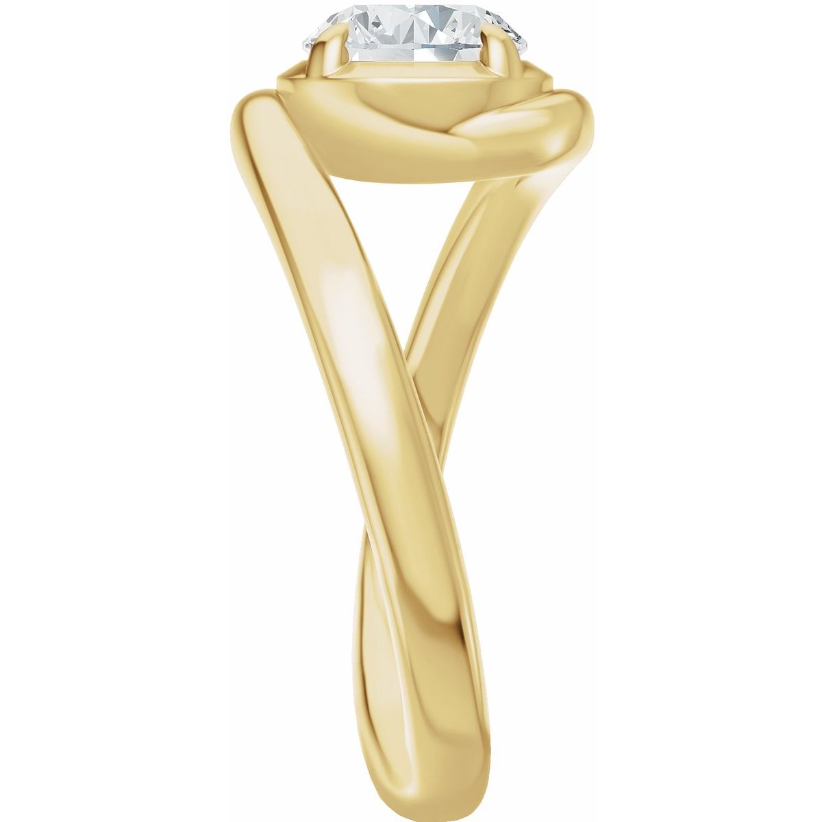 Round Claw-Prong Solitaire Bypass Engagement Ring or Band Mounting - gallery - Series 689669