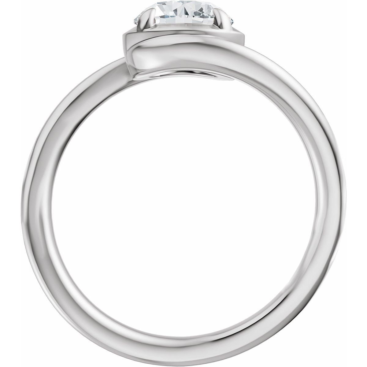 Round Claw-Prong Solitaire Bypass Engagement Ring or Band Mounting - gallery - Series 689669