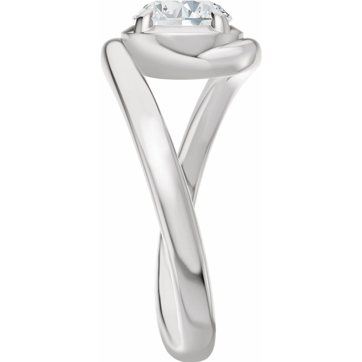 Round Claw-Prong Solitaire Bypass Engagement Ring or Band Mounting - gallery - Series 689669