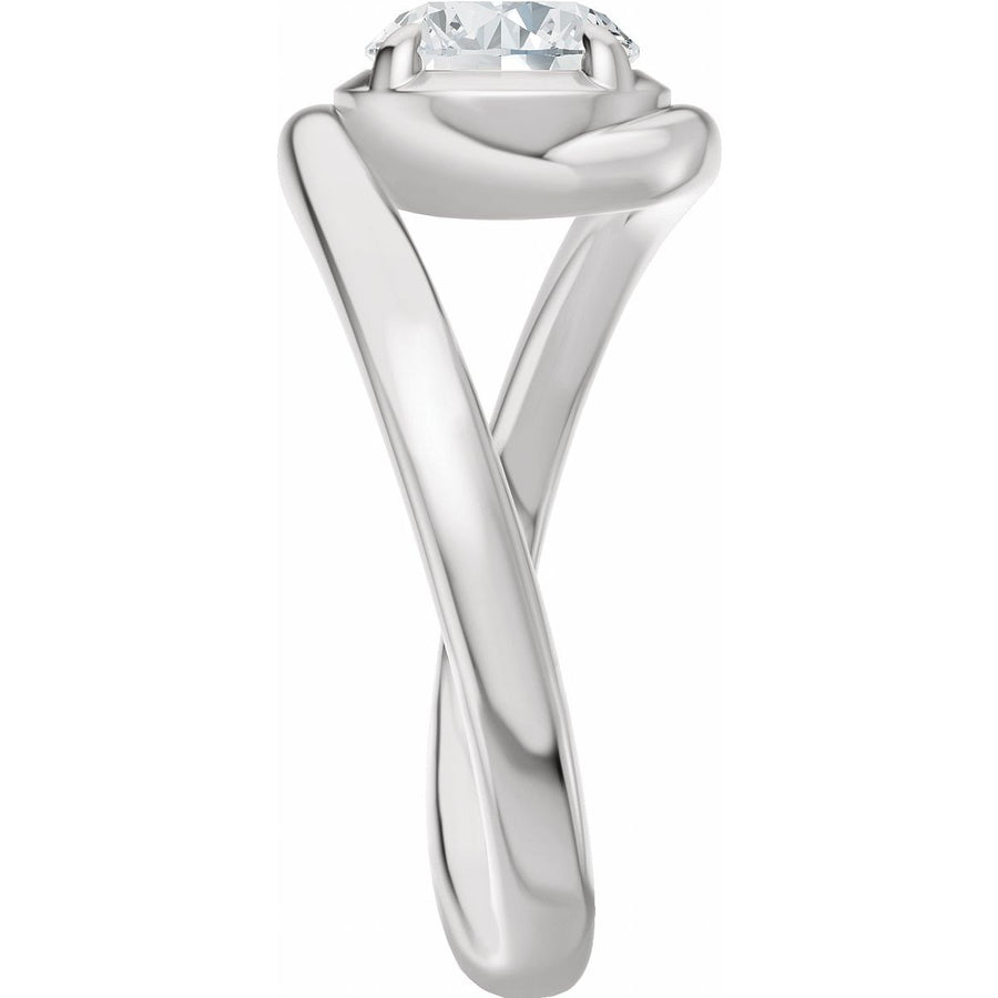 Round Claw-Prong Solitaire Bypass Engagement Ring or Band Mounting - gallery - Series 689669