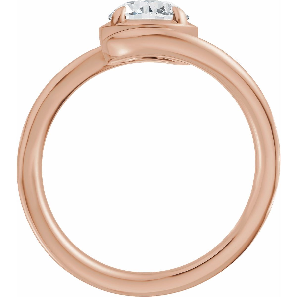 Round Claw-Prong Solitaire Bypass Engagement Ring or Band Mounting - gallery - Series 689669