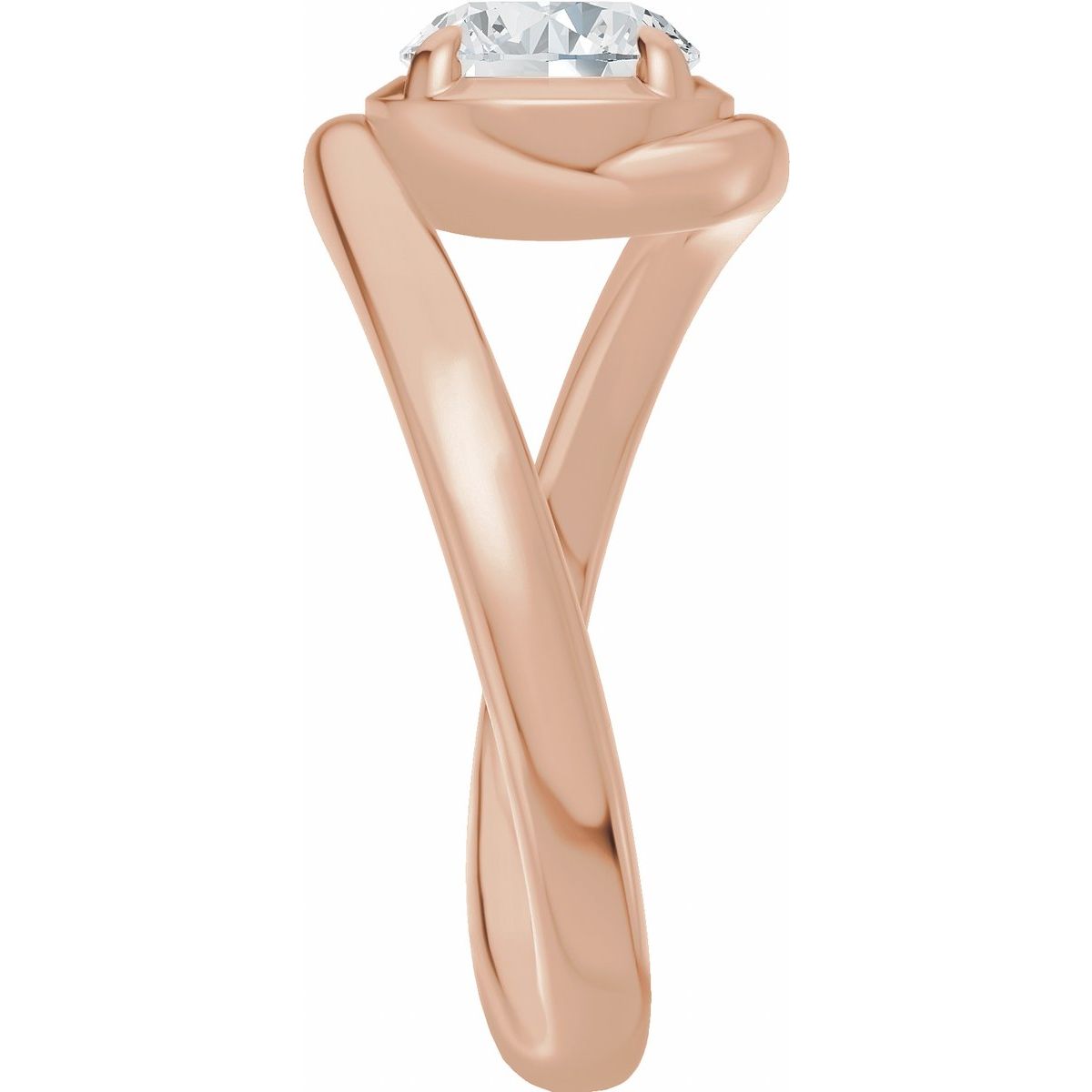 Round Claw-Prong Solitaire Bypass Engagement Ring or Band Mounting - gallery - Series 689669