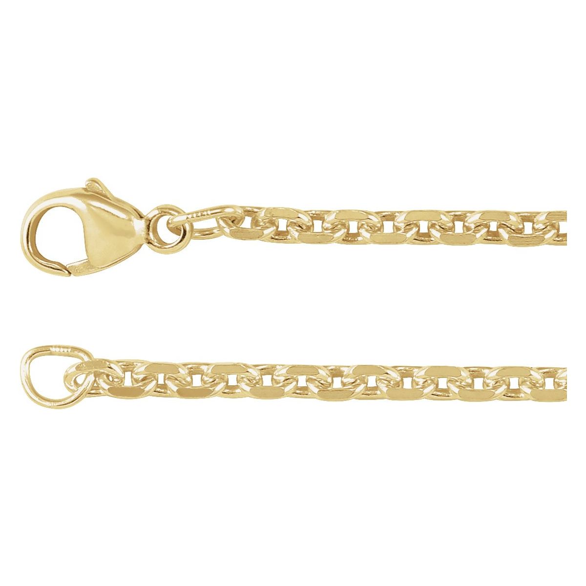 2.44 mm Diamond-Cut Cable Chain Bracelet (2.44 Mm / 7 In) - 14K Yellow Gold - Series CH1310