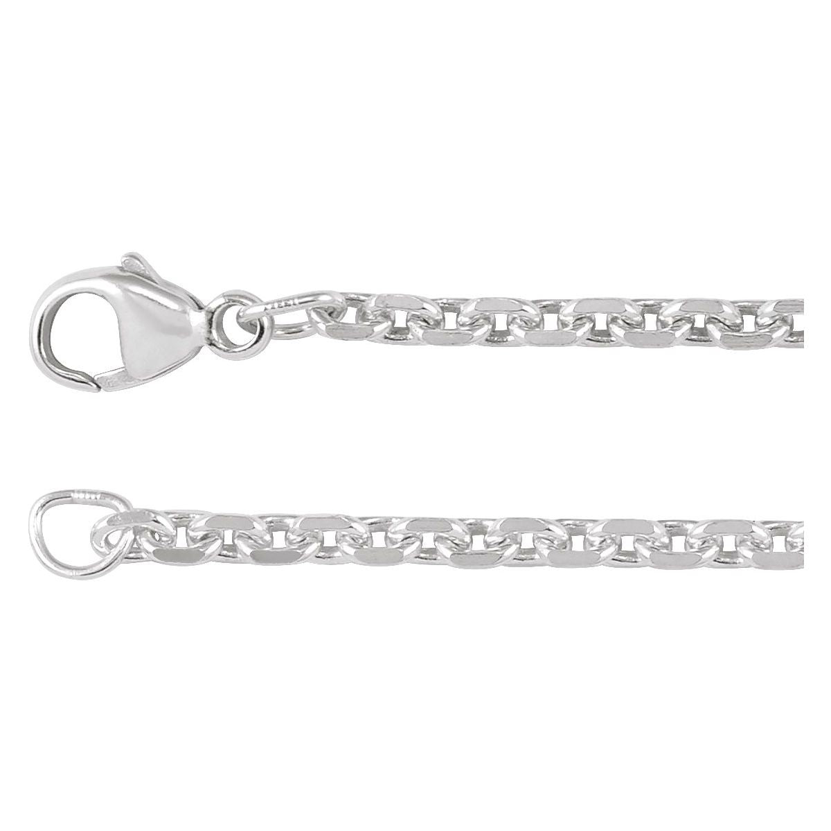 2.44 mm Diamond-Cut Cable Chain Bracelet (2.44 Mm / 7 In) - Sterling Silver - Series CH1310