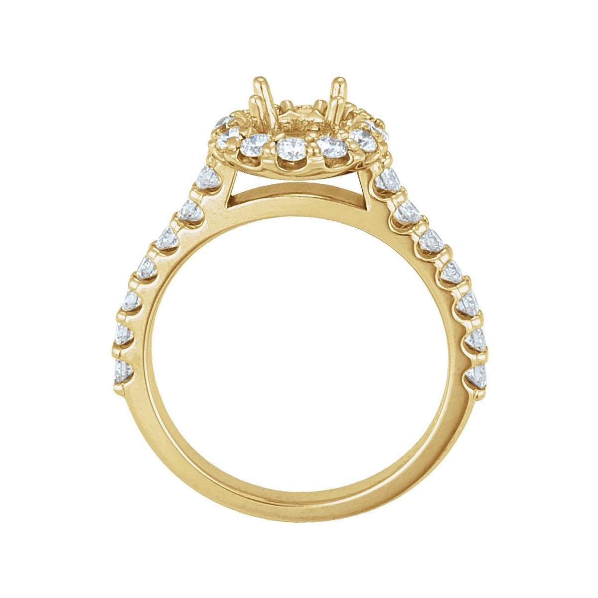 Round Halo-Style Engagement Ring Semi-Mount - gallery - Series 68205